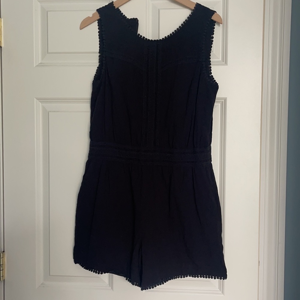 Loft Embroidered Black Romper